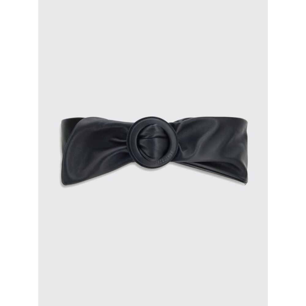 Jacquemus Women Jacquemus Wide Lambskin Leather Belt With Plaque Closure